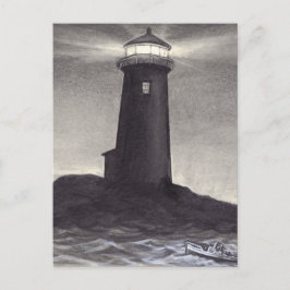 Carte Postale Le phare la nuit le brillant est lumière de