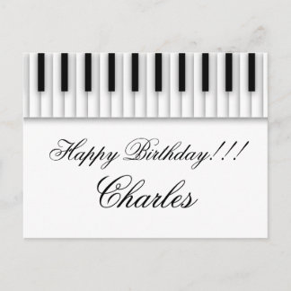 Carte Postale Le piano de musique verrouille le blanc noir