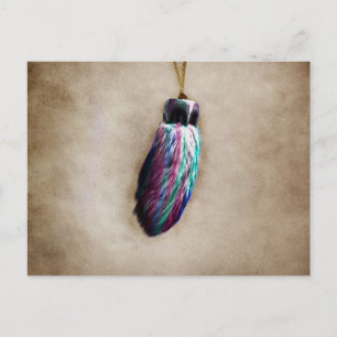 Carte Postale Le pied de lapin chanceux coloré