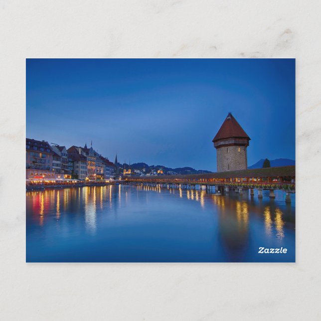 Carte Postale Le pont de la Chapelle à Lucerne (Dos)