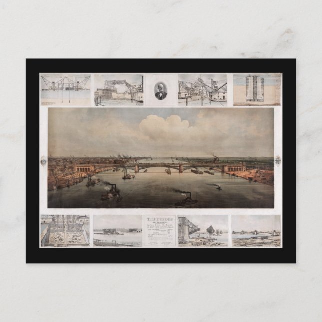 Carte Postale Le pont de St. Louis Missouri (Devant)