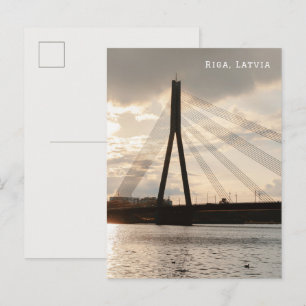 Carte Postale Le pont de Vanšu, Riga, Lettonie