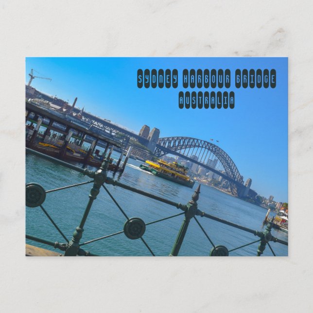 Carte Postale Le pont du port de Sydney en Australie (Devant)