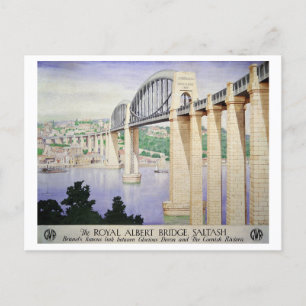 Carte Postale Le pont Royal Albert, Vintage voyage de Saltash