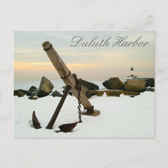 Carte Postale Le port de Duluth en hiver (Devant)