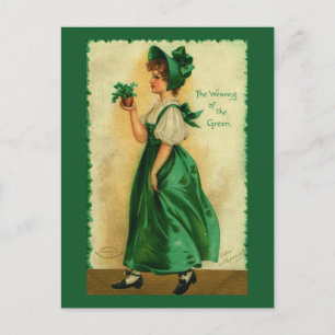 Carte Postale Le port de l'art Shamrock vert