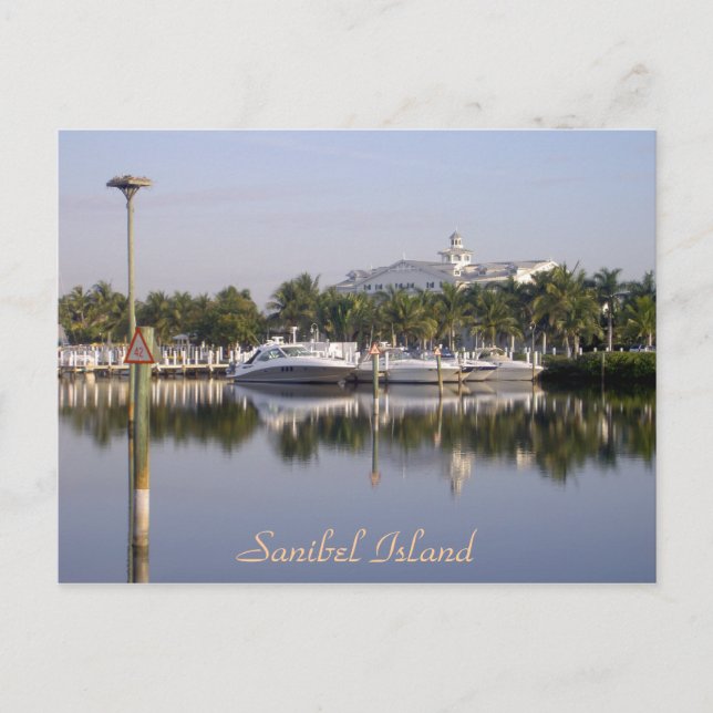 Carte Postale Le port de l'île de Sanibel, Floride (Devant)