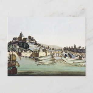 Carte Postale Le port et la ville de Malacca, Malaisie, illustra