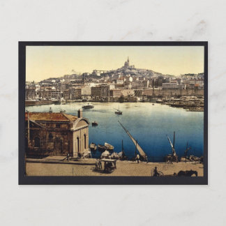 Carte Postale Le port, Marseille, France Photochrom vintage