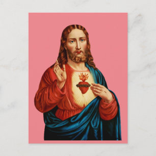 Carte Postale Le Portrait d'Art Fin du Sacré-Cœur de Jésus