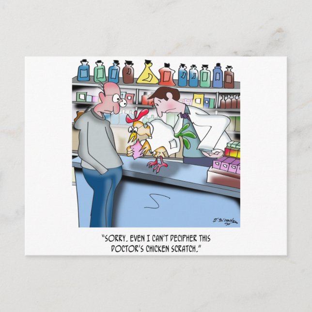 Carte Postale Le poulet ne peut pas décider l’attaque du poulet  (Devant)