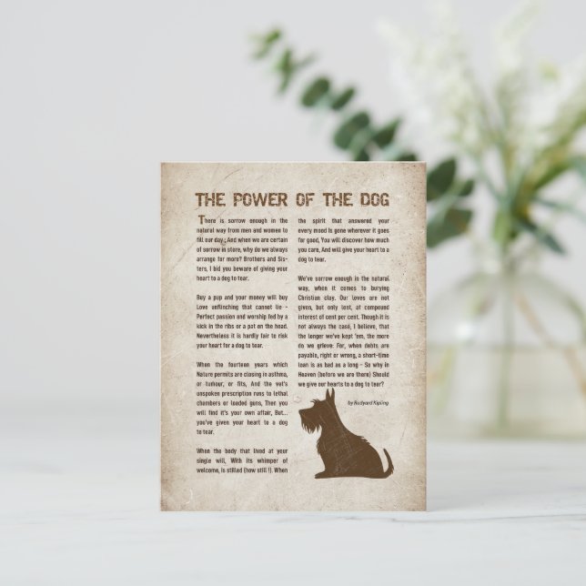 Carte Postale Le pouvoir du poème du chien - Rudyard Kipling (Debout devant)