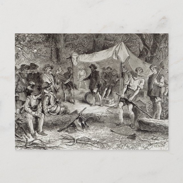 Carte Postale Le premier jour à Jamestown (Devant)