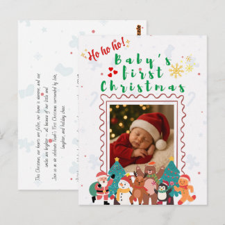 Carte Postale Le premier Noël de bébé personnalisé
