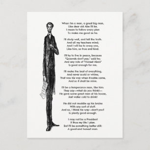 Carte Postale Le Président Abraham Lincoln rend hommage au poème