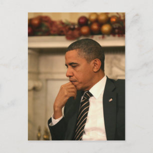 Carte Postale Le président Barack Obama réfléchit à la rencontre
