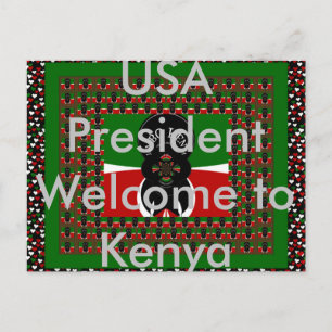 Carte Postale Le président des États-Unis Bienvenue au Kenya Car