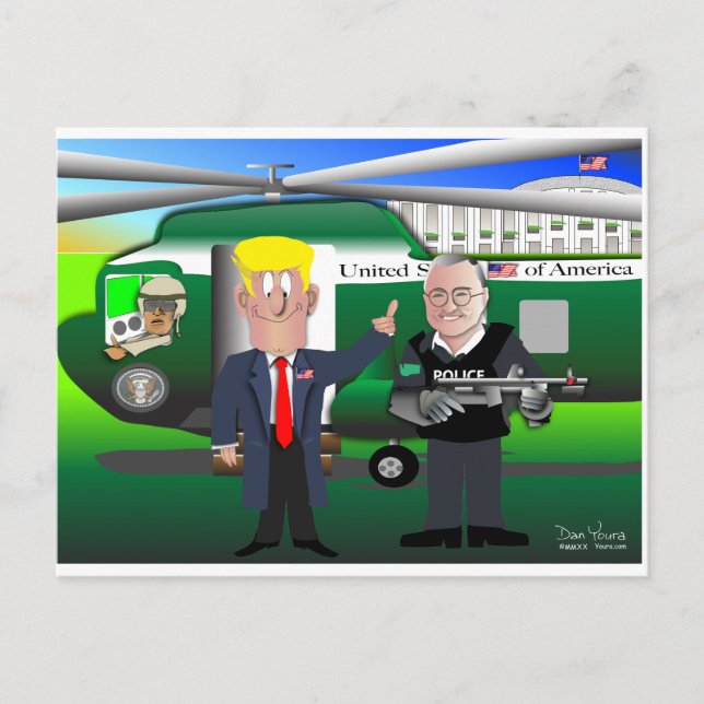 Carte Postale Le président Donald Trump et le gouverneur Loren C (Devant)