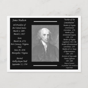 Carte Postale Le président James Madison