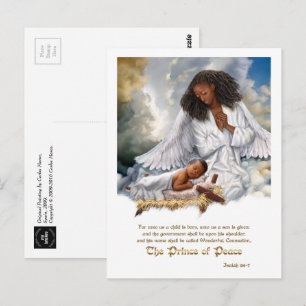 Carte Postale Le Prince de la Paix Ange et Bébé Jésus Noël