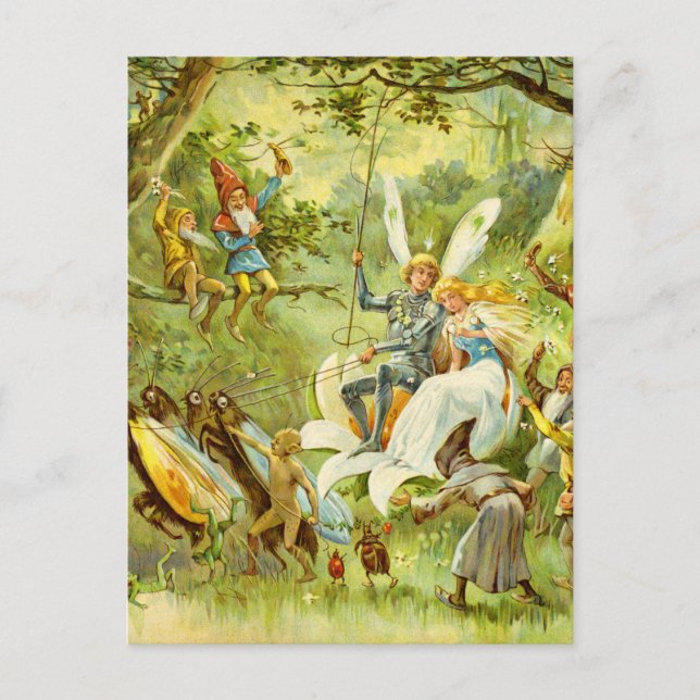 Carte Postale Le prince et le Thumbelina féeriques (Devant)