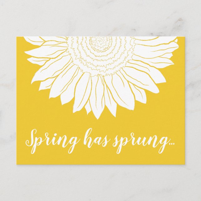 Carte Postale le printemps a printemps tournesol (Devant)