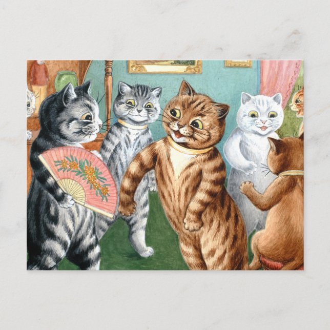 Carte Postale Le Rassemblement par Louis Wain (Devant)