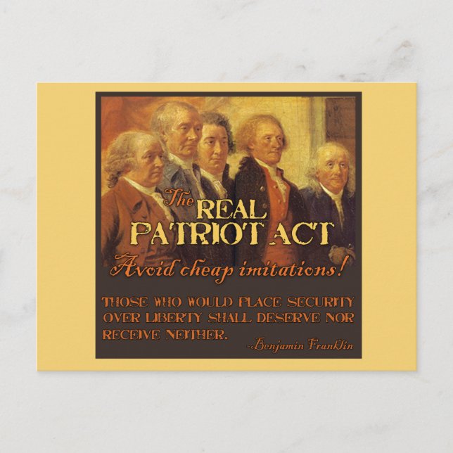 Carte Postale Le Real Patriot Act, Les Pères Fondateurs (Devant)
