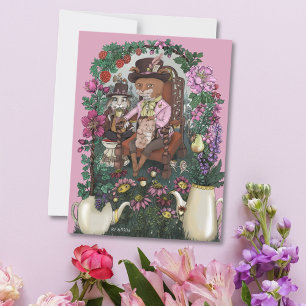 Carte Postale Le renard lunaire a fait le chapeau Alice au pays 