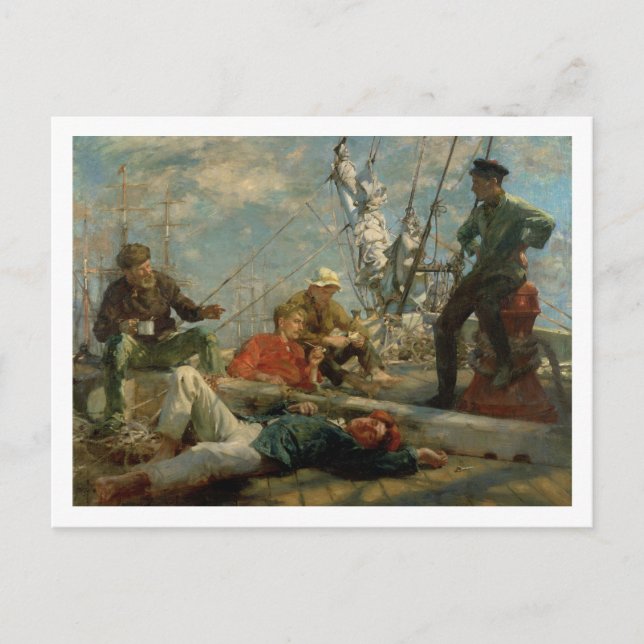 Carte Postale Le Repos de midi (Sailors Yarning), 1906 (huile su (Devant)