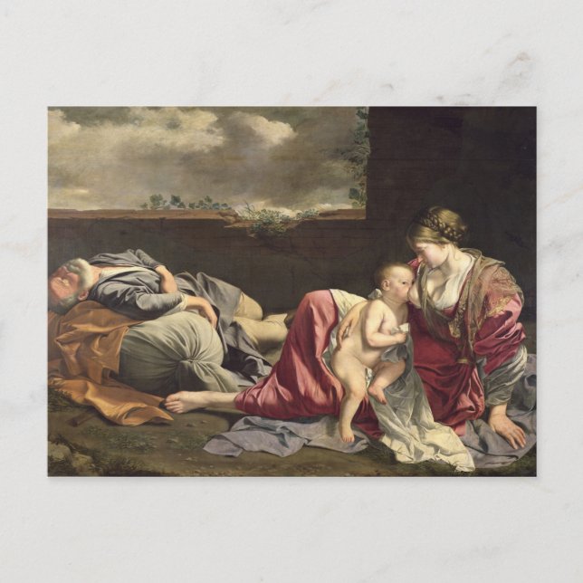 Carte Postale Le reste du vol vers l'Egypte, 1628 (Devant)