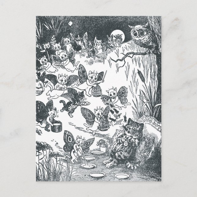 Carte Postale Le rêve de Kitty de Fairyland, Louis Wain (Devant)