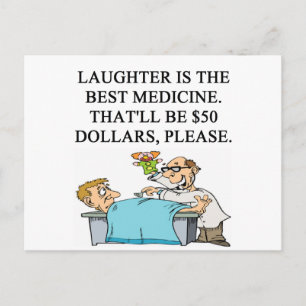 Carte Postale le rire est le meilleur remède