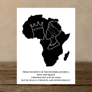 Carte Postale Le roi d'Afrique et la reine Silhouette