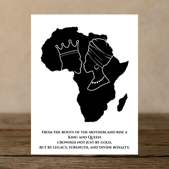 Carte Postale Le roi d'Afrique et la reine Silhouette (Créateur téléchargé)