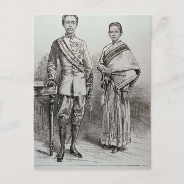 Carte Postale Le roi et la reine du Siam (Devant)