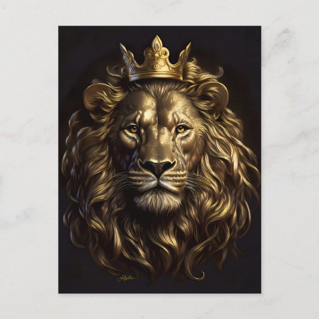 Carte Postale Le Roi ! Le Lion d'Oz pas si puéril (Devant)