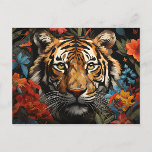 Carte Postale "Le rugissement de la Majesté : Captivant le tigre