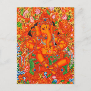 CARTE POSTALE LE SEIGNEUR DE L'INDIEN DU SUD GANESH TANJORE PEIN