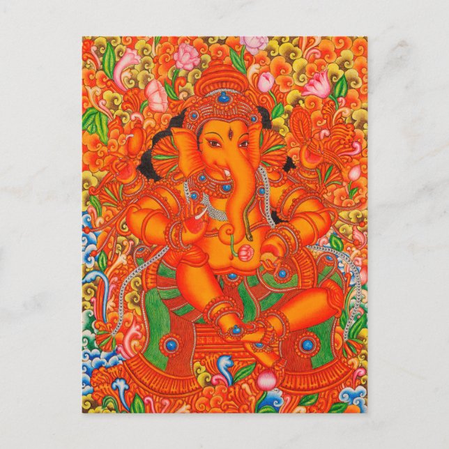 CARTE POSTALE LE SEIGNEUR DE L'INDIEN DU SUD GANESH TANJORE PEIN (Devant)
