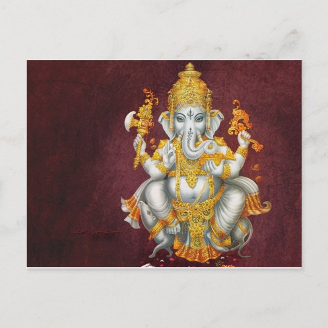 CARTE POSTALE LE SEIGNEUR GANESH HINDU DIEU (Devant)