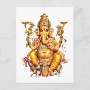 CARTE POSTALE LE SEIGNEUR GANESH HINDU DIEU