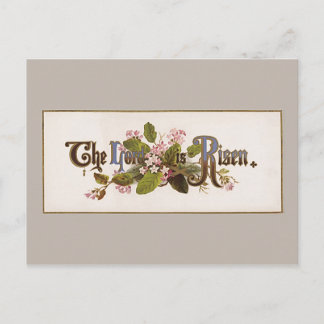 Carte Postale Le Seigneur ressuscité Typographie Vintage de la B