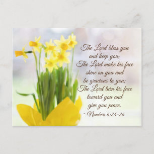 Carte Postale Le Seigneur Vous Bénisse Numéros 6:24-26 Verse de 