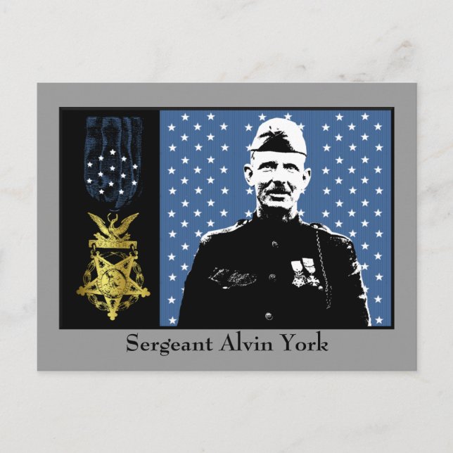 Carte Postale Le sergent Alvin York - Médaille d'honneur (Devant)