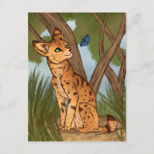 Carte Postale Le Serval et le Papillon
