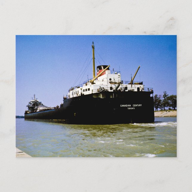 Carte Postale Le siècle canadien du cargo quitte le Soo (Devant)