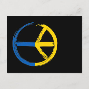 Carte Postale Le signe de la paix pour l'Ukraine