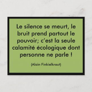 Carte Postale Le silence se meurt