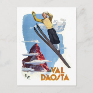 Carte Postale Le ski dans la Vallée d'Aoste